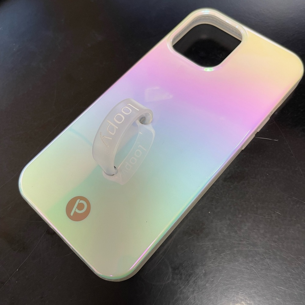 iPhone 12 Pro Max Loopy case - pearl iridescent- righty